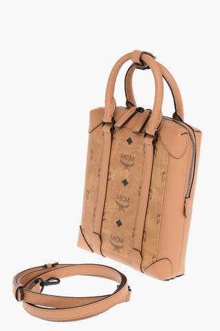 Borsa a Spalla KLASSIK in Pelle con Logo All-Over e Doppio Manico