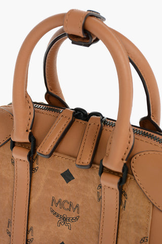 Borsa a Spalla KLASSIK in Pelle con Logo All-Over e Doppio Manico