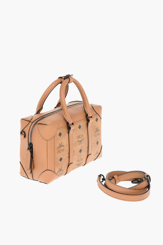 Borsa a Spalla KLASSIK in Pelle con Logo All-Over e Doppio Manico