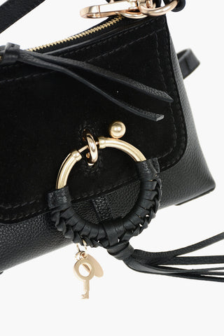 SEE BY Textured Leather JOAN MINI Shoulder Bag with Suede Detail
