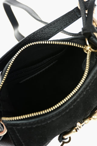 SEE BY Textured Leather JOAN MINI Shoulder Bag with Suede Detail