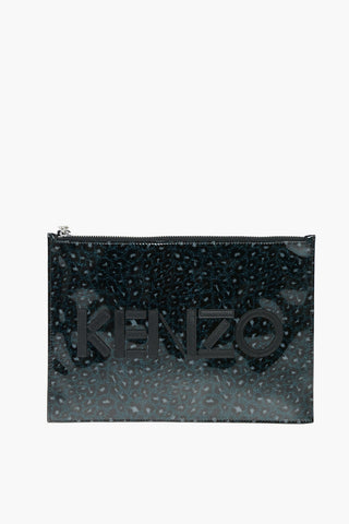 Pochette Logata con Stampa Leopardo Glitter