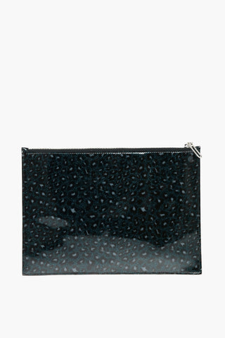 Logoed Pochette with Glittery Leopard Print