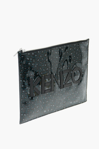 Logoed Pochette with Glittery Leopard Print