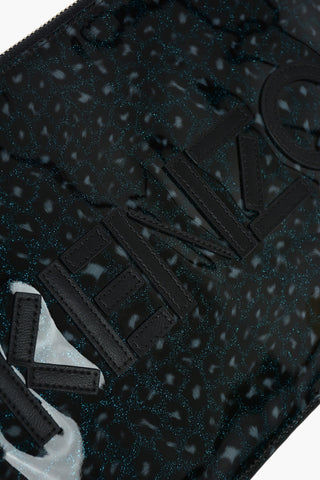 Logoed Pochette with Glittery Leopard Print