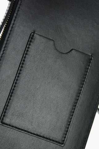 Neck Pouch in Pelle con Chiusura Zip