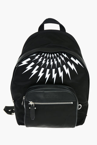 Leather Detail FAIR ISLE THUNDERBOLT Nylon Backpack