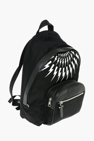 Leather Detail FAIR ISLE THUNDERBOLT Nylon Backpack