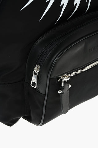 Leather Detail FAIR ISLE THUNDERBOLT Nylon Backpack