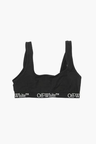 logo-printed fitted bra