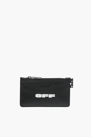 Zip Closure Saffiano Leather Card Holder
