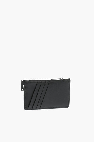 Zip Closure Saffiano Leather Card Holder