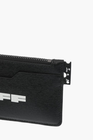 Zip Closure Saffiano Leather Card Holder