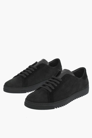 suede leather low-top sneakers