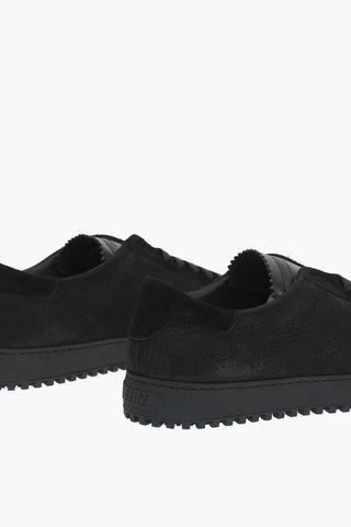 suede leather low-top sneakers
