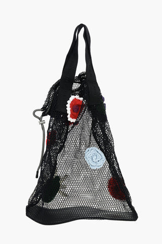 Wool Patches FLORAL Mesh Shoulder Bag