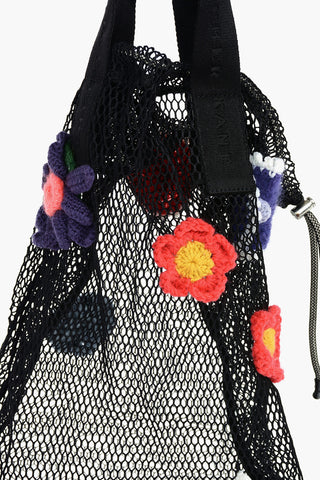 Wool Patches FLORAL Mesh Shoulder Bag