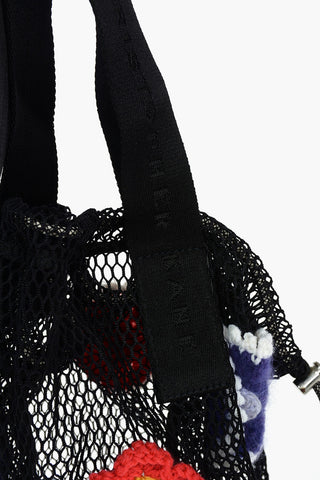 Wool Patches FLORAL Mesh Shoulder Bag