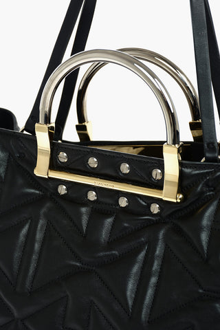 Borsa Tote in Pelle Trapuntata con Manici in Metallo