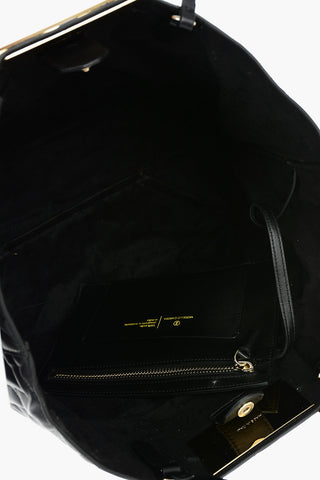 Borsa Tote in Pelle Trapuntata con Manici in Metallo