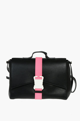 Leather Satchel Bag SAFETY BUCKLE with Adjustable Shoulder Strap