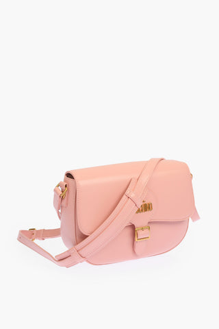 LOVE faux leather crossbody saddle bag with golden logo