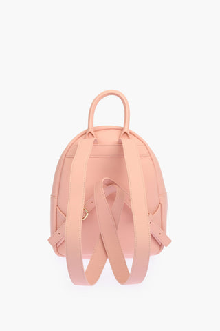 LOVE solid color faux leather backpack with golden details