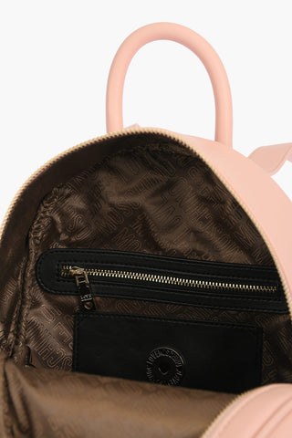 LOVE solid color faux leather backpack with golden details