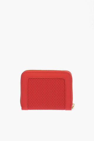LOVE perforated detail faux leather wallet
