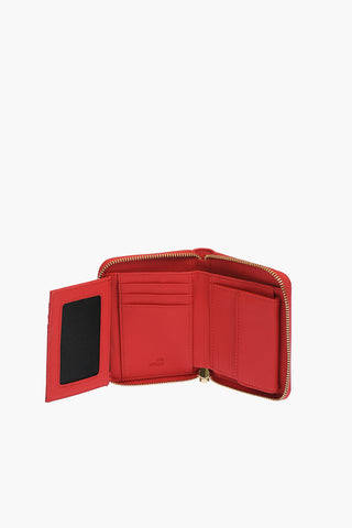 LOVE perforated detail faux leather wallet