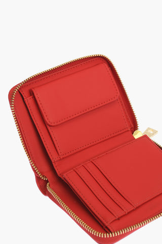 LOVE perforated detail faux leather wallet