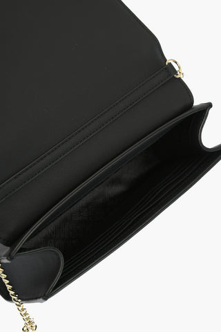 LOVE perforated detail faux leather crossbody bag