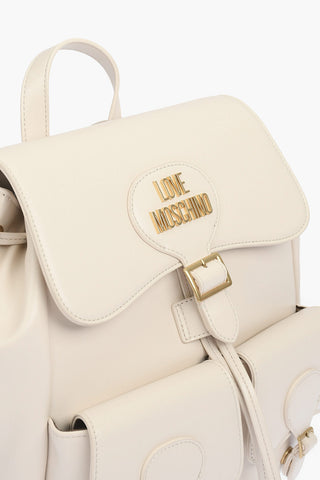 LOVE faux leather multi-pocket backpack with golden details