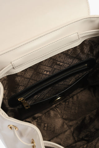 LOVE faux leather multi-pocket backpack with golden details
