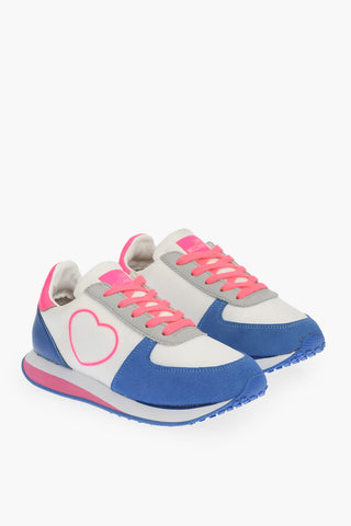 LOVE sneakers WALK 25 con dettagli in suede e lacci fluo