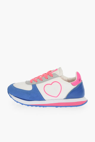 LOVE sneakers WALK 25 con dettagli in suede e lacci fluo