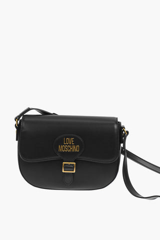 LOVE golden details faux leather Saddle bag