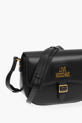LOVE golden details faux leather Saddle bag