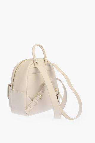 LOVE solid color faux leather backpack with golden details