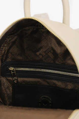 LOVE solid color faux leather backpack with golden details