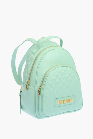 LOVE solid color quilted faux leather backpack