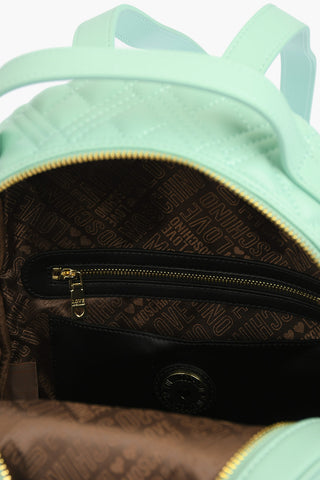 LOVE solid color quilted faux leather backpack