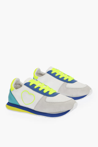 LOVE suede details WALK25 low-top sneakers with fluo laces