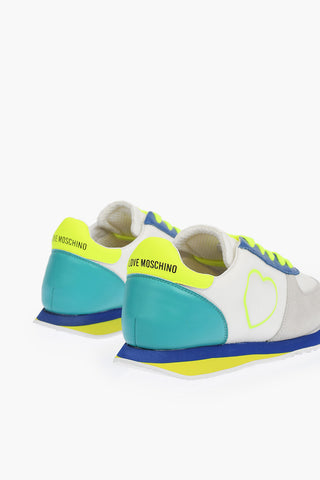 LOVE suede details WALK25 low-top sneakers with fluo laces