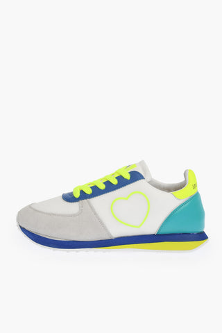 LOVE suede details WALK25 low-top sneakers with fluo laces