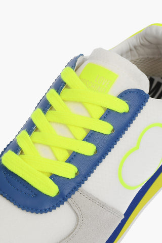 LOVE suede details WALK25 low-top sneakers with fluo laces