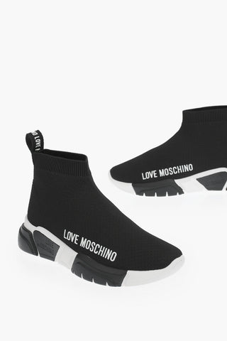 LOVE solid color RUNNING35 sock sneakers with contrasting sole