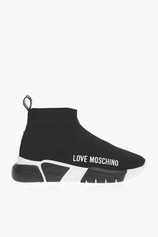 LOVE solid color RUNNING35 sock sneakers with contrasting sole