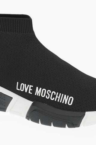 LOVE solid color RUNNING35 sock sneakers with contrasting sole