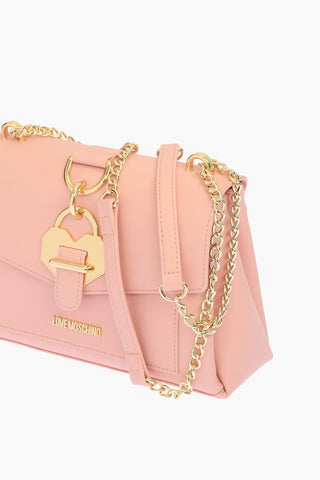 LOVE faux leather bag with chain shoulder strap